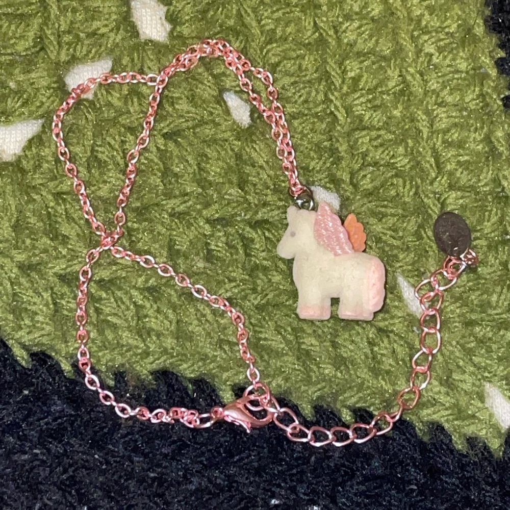 Kids unicorn pegasus necklace